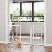 Cancelletto per cani 68x77 cm con chiusura automatica e doppia serratura; bianco