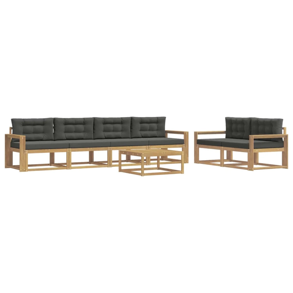 Set di divani da esterno con cuscino 6 pcs Bianco e Antracite 3386101