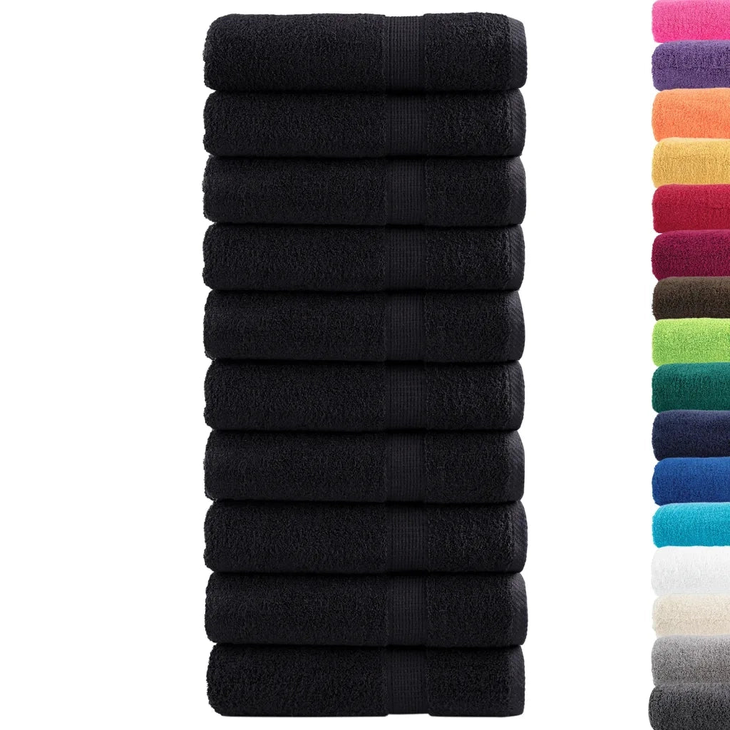 Asciugamani Premium SOLUND 10 pz Neri 50x100 cm 600 g/m² 137427