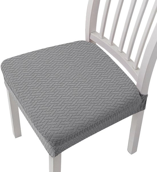 4 pezzi di copricuscini da divano in stoffa elastica jacquard, copricuscini rimovibili e lavabili (con cinture di spalliera) - Grigio chiaro - 35*35*5