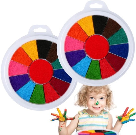 Due stampini colorati, 13 colori, impronta digitale, non tossico, lavabile e sicuro per bambini