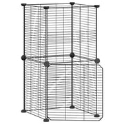 Gabbia per animali domestici a 8 pannelli con porta 35 x 35 cm Nero 02_0041608
