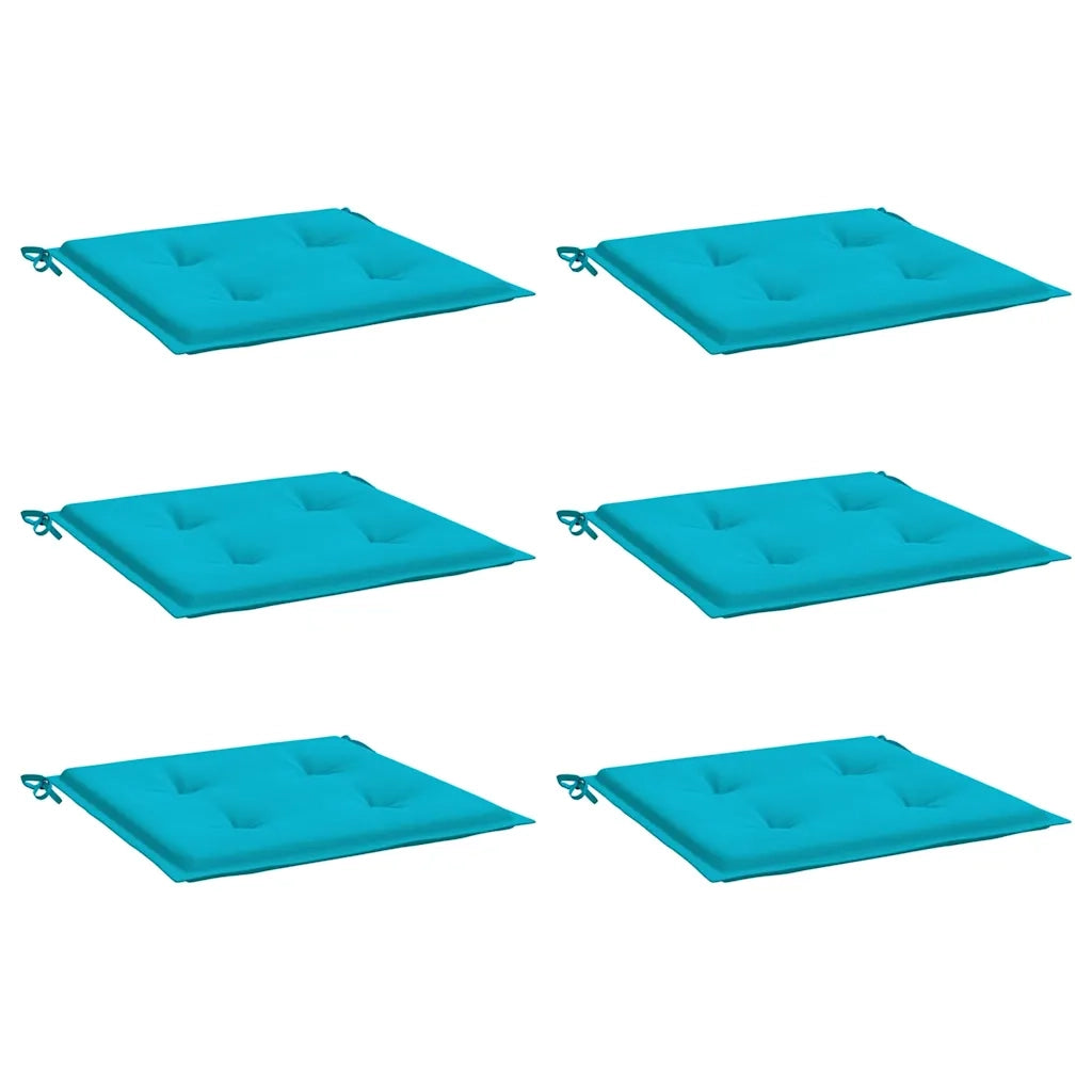 Cuscini per Sedia 6 pz Turchese 50x50x4 cm in Tessuto
