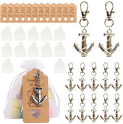Sostegno per chiavi - 12 pezzi - Etichetta in cartone - Sacchetto in organza - Regali - Battesimo/Comunione - Regalo unico - Ringraziamenti