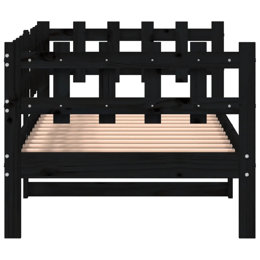 Dormeuse Nera 90x190 cm in Legno Massello di Pino 840384