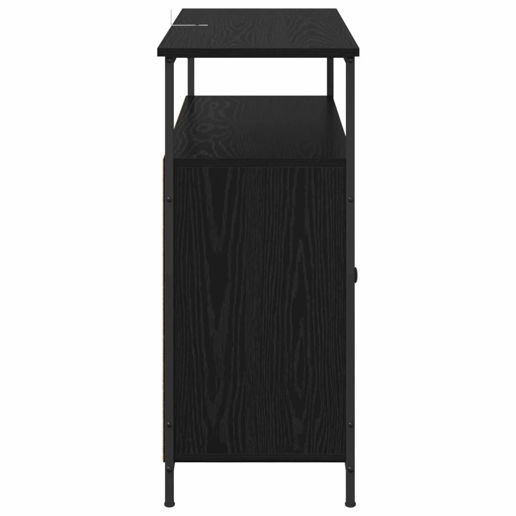 Credenza | Madia | Buffet da pranzo | Armadio da pranzo Rovere Nero 100 x 35 x 80 cm Legno multistrato