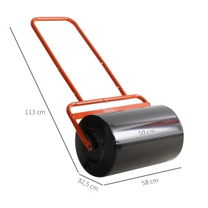 RULLO DA GIARDINO 50 cm in acciaio rosso