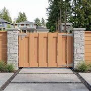 Cancello da giardino 100 x 60 cm WPC e Alluminio Marrone 42039047