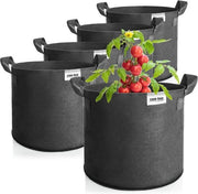 5x Sacchi per Piante da 60 L per Patate e Pomodori - Sacchi di Protezione per Coltivo con Maniglie Reutilizzabili