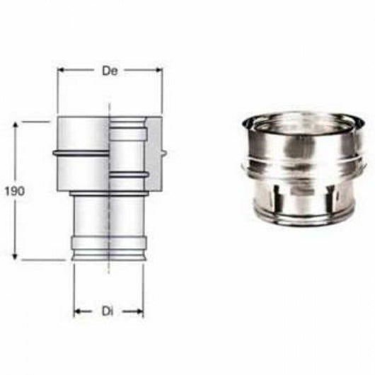 Inox doppia parete aisi 316 racc ordo caldaia d.080f 080f 130