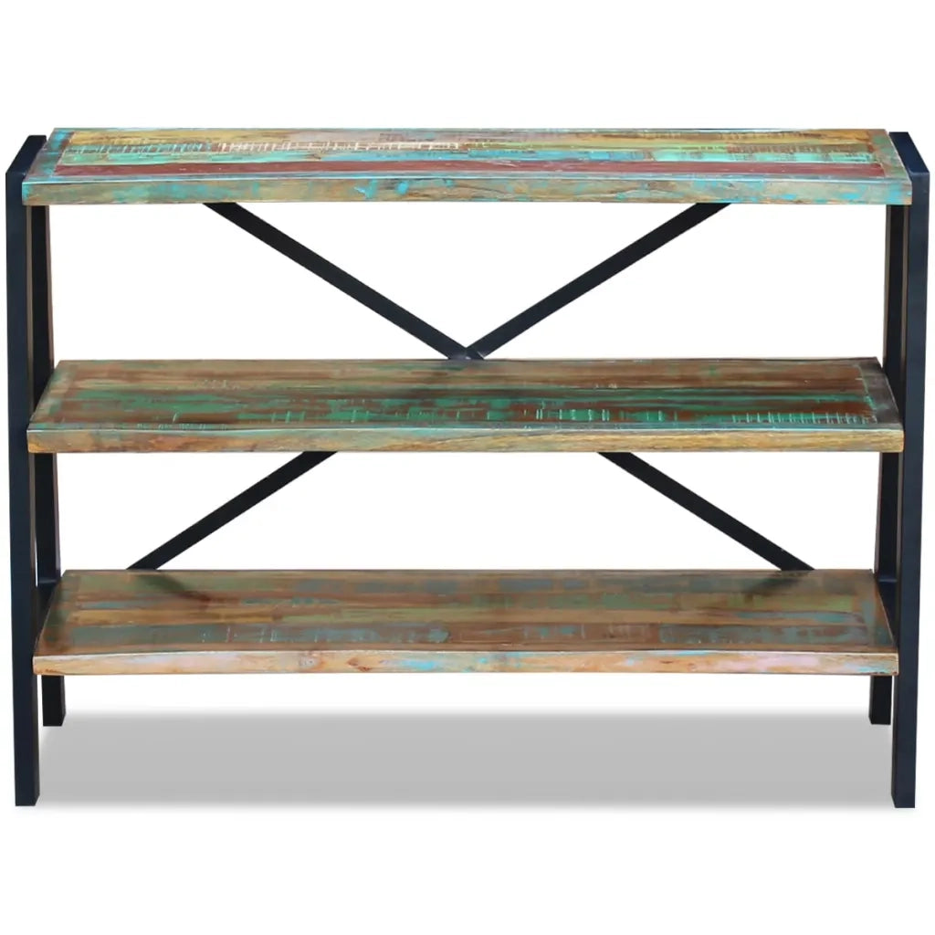 Credenza con 3 Ripiani-Buffet-Armadio da cucina in Legno Massello Anticato