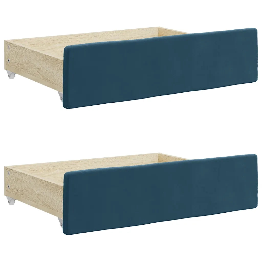Divano Letto Estraibile con Cassetti-Sofa Letto-Daybed Blu 90x200 cm in Velluto 603490