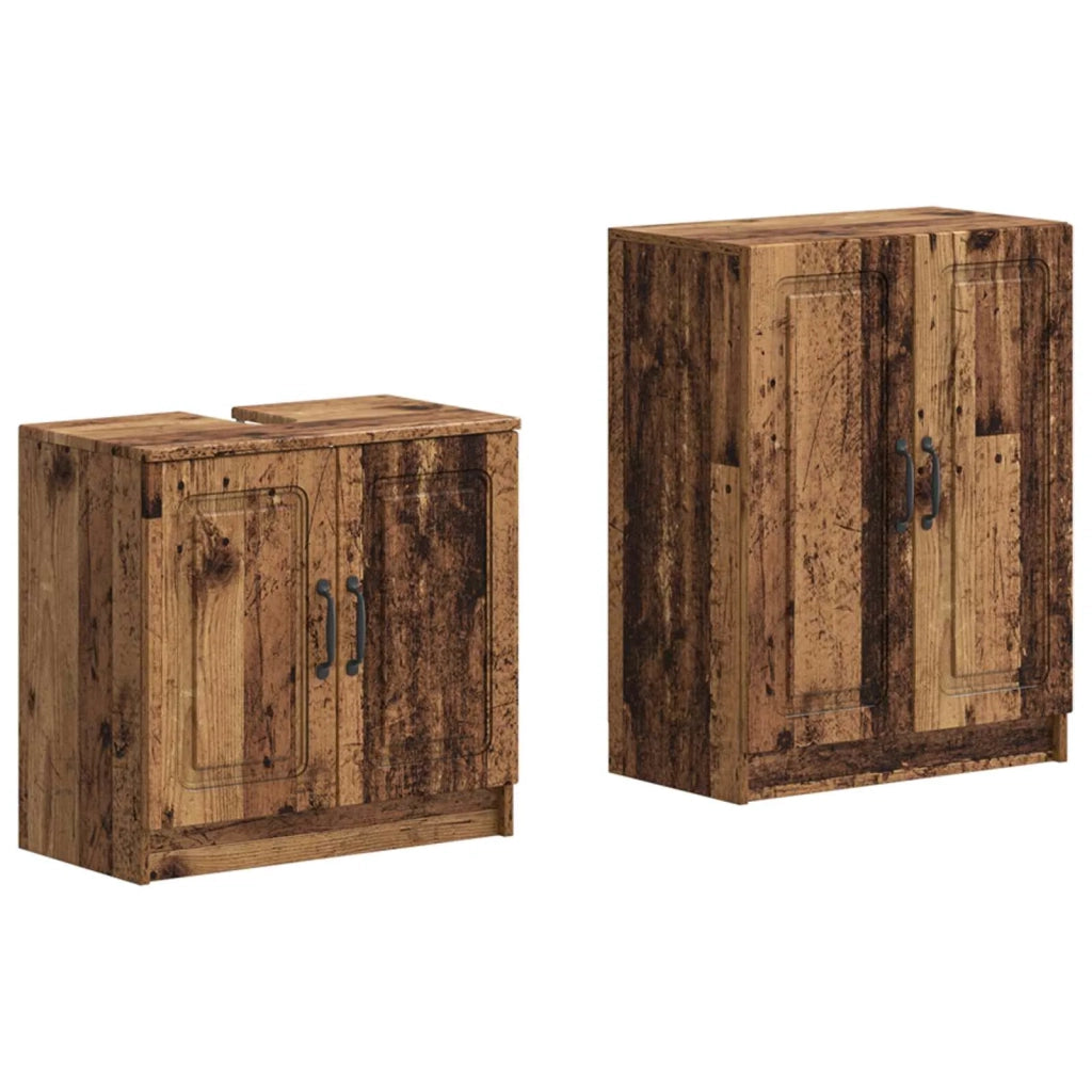 Set di Armadi da Bagno da 2 Pezzi UTRECHT Legno antico 3417655