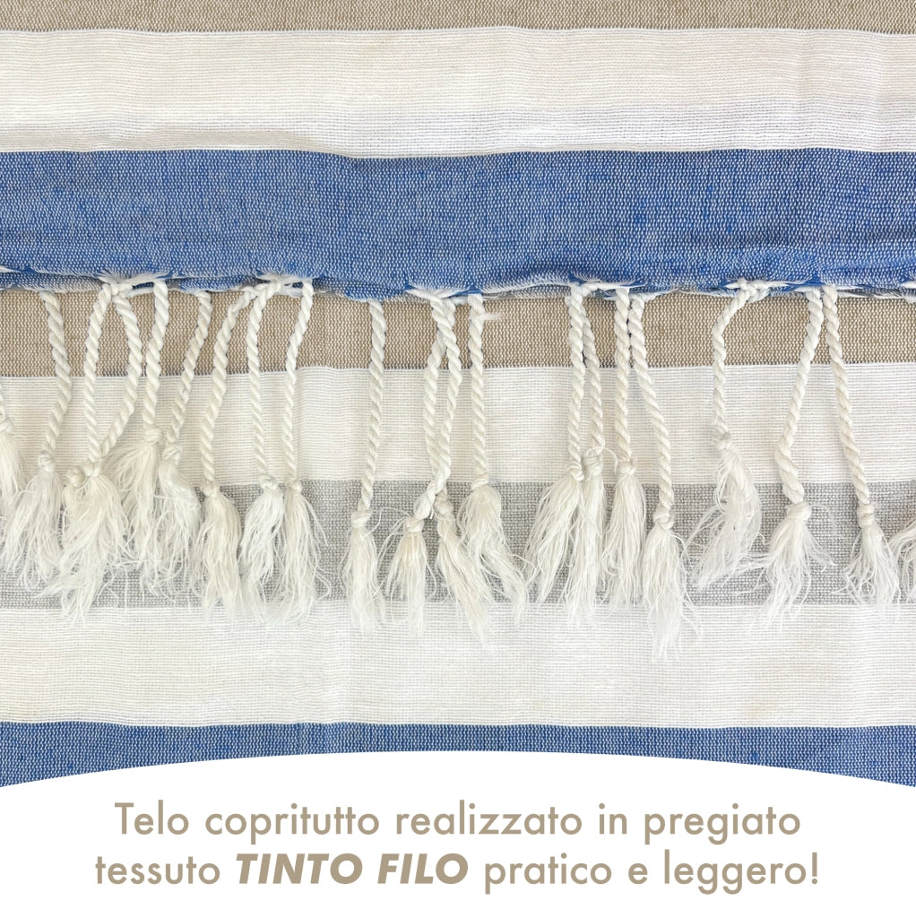 Telo Mare XXL Asciugamano Misura Grande 210x240 Cm Stuoia Coperta Spiaggia Assorbente Telo Arredo Multiuso Leggero Con Frange Sabbia Lettino Vacanze Piscina Beige