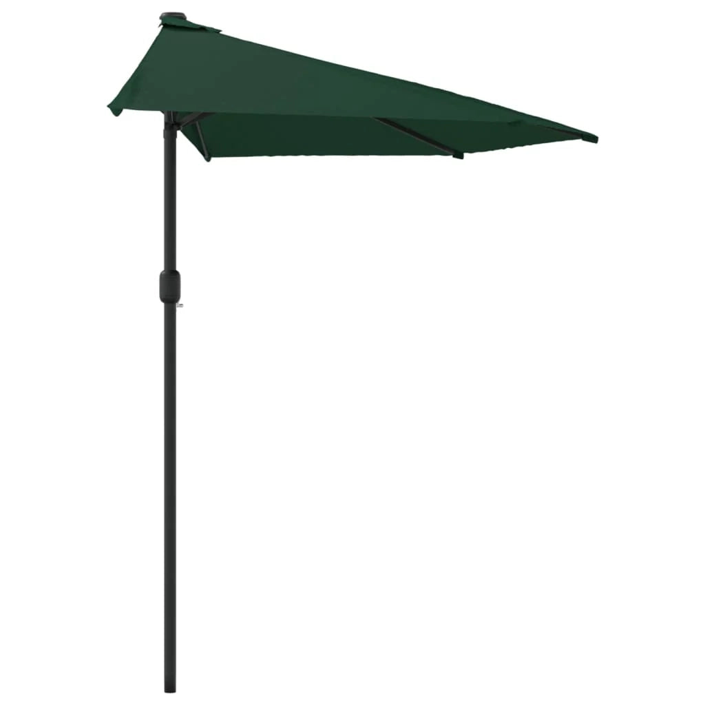 Ombrellone da balcone con palo in alluminio 270 x 135 cm metà verde 02_0008308