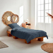 Completo letto in mussola di cotone blu scuro