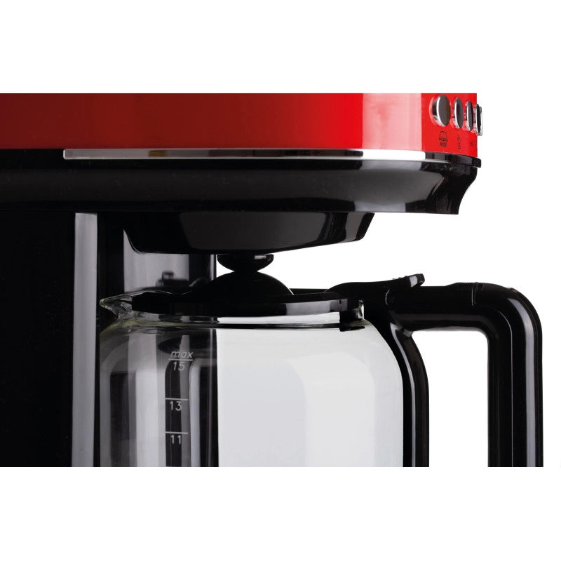 Macchina da caffè con filtro Moderna 15 tazze, base riscaldante, display LCD - Rosso