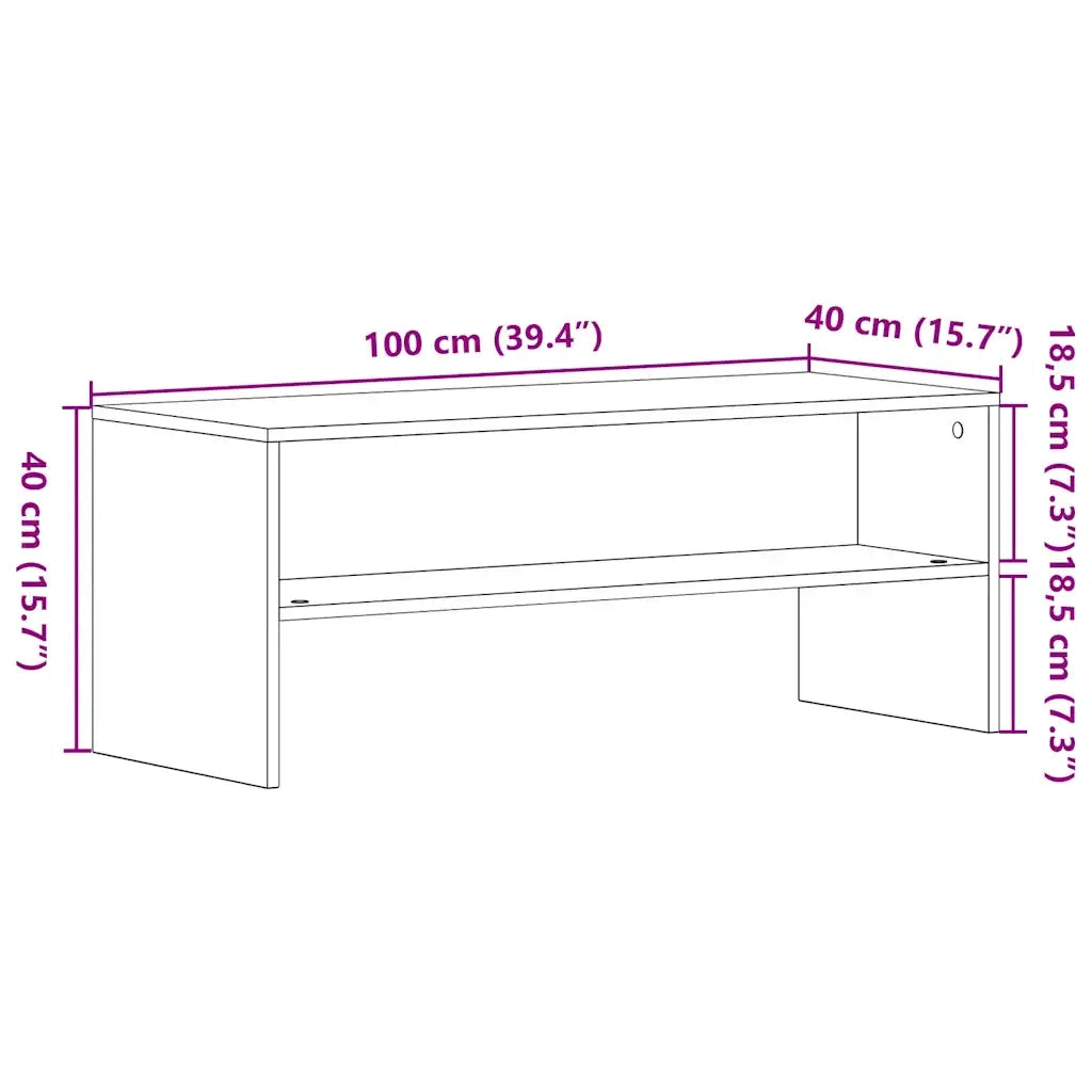 Mobile Porta TV Rovere Nero 100x40x40 cm in Legno Multistrato 862392