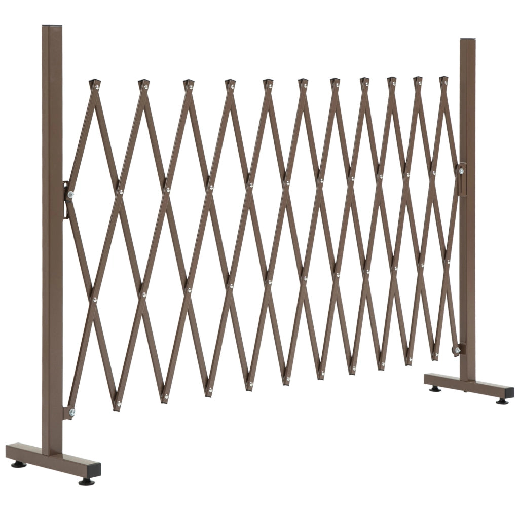 Griglia estensibile divisoria in alluminio marrone scuro; 52-405 cm con supporti