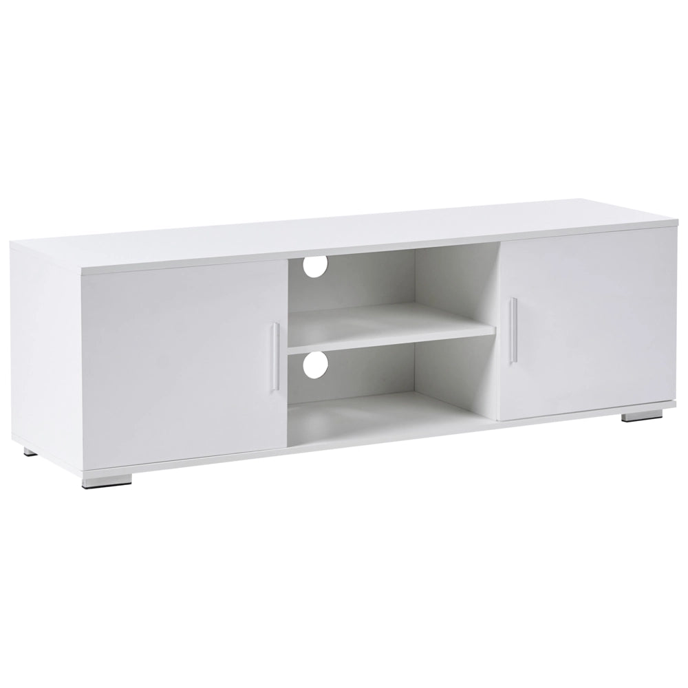 Mobile TV moderno con ante e sistema di gestione dei cavi MDF Gambe in metallo Bianco stile moderno