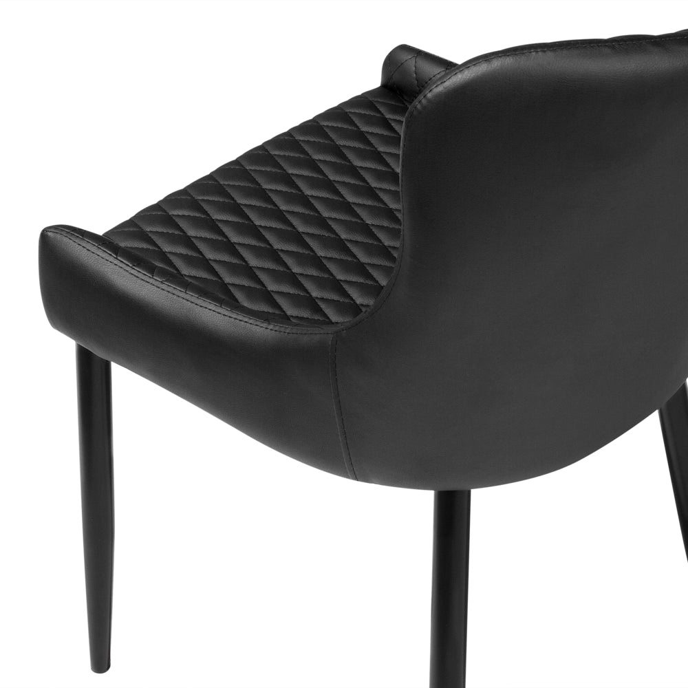 Set di 2 sedie da pranzo con rivestimento in ecopelle nera stile eclettico glamour