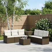 Set di divani 8 pz Marrone e Bianco Crema 3448002