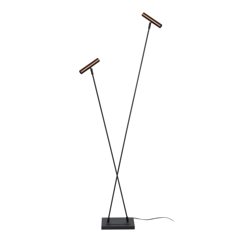 Lampada da terra Lucide DUARTE 2xG9 metallo marrone nero