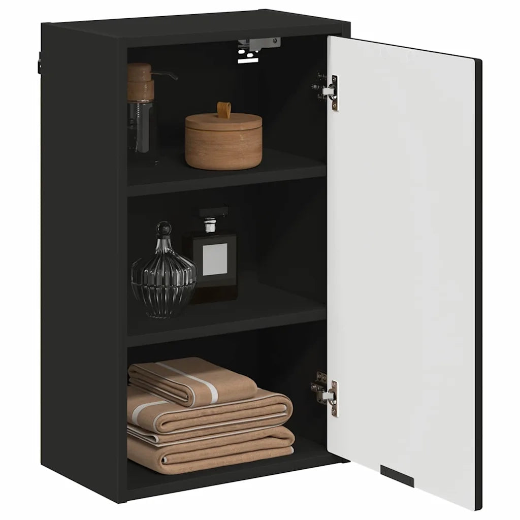 Mobile da Bagno Montaggio a parete Nero 39 x 23,5 x 65 cm 883385