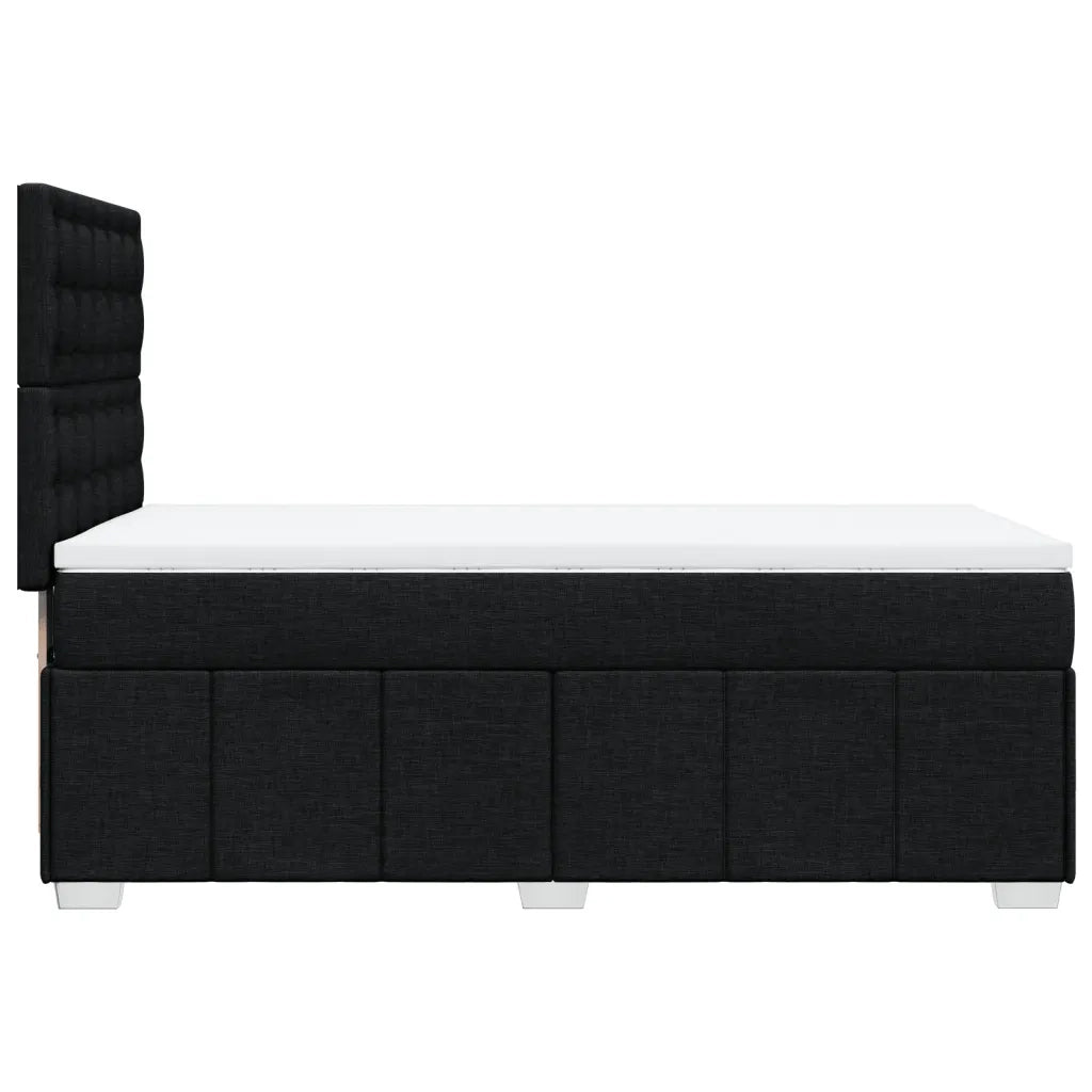vidaXL Giroletto a Molle con Materasso Nero 90x200 cm in Tessuto
