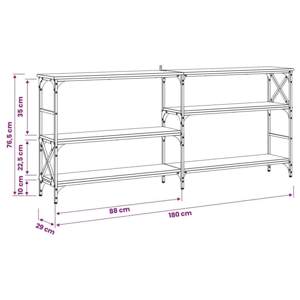 Tavolo consolle Legno antico 180 x 29 x 76,5 cm metallo PB 8010901