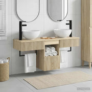 Set di mobili per il bagno 3 pz Rovere Sonoma 3405579
