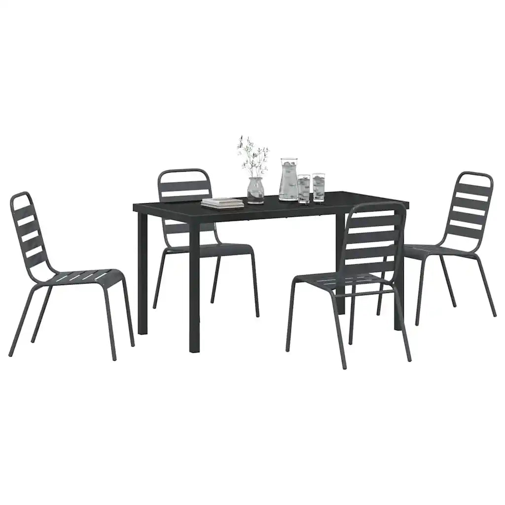 Set da Pranzo per Giardino 5 pz | Set Salotto da Giardino Antracite
