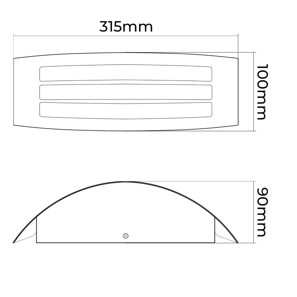 APPLIQUE PER LAMPADINE CON ATTACCO E27 PER ESTERNO - DESIGN MODERNO SEMICILINDRICO IN ACCIAIO E PVC