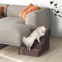 Scaletta per Cani a 4 Gradini 60x35x44 cm con Rivestimento Sfoderabile e Lavabile Marrone
