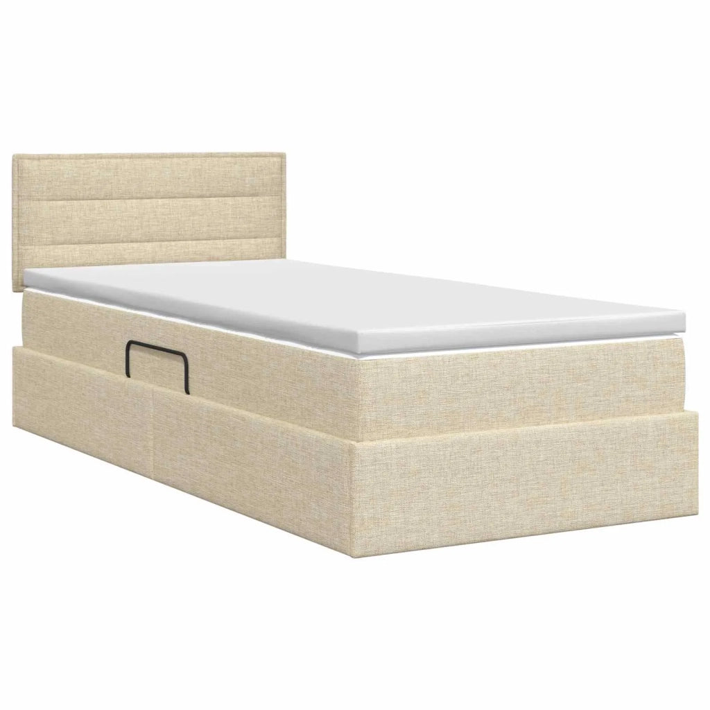 Letto con contenitore e materasso Crema 100 x 200 cm Velluto 3458542