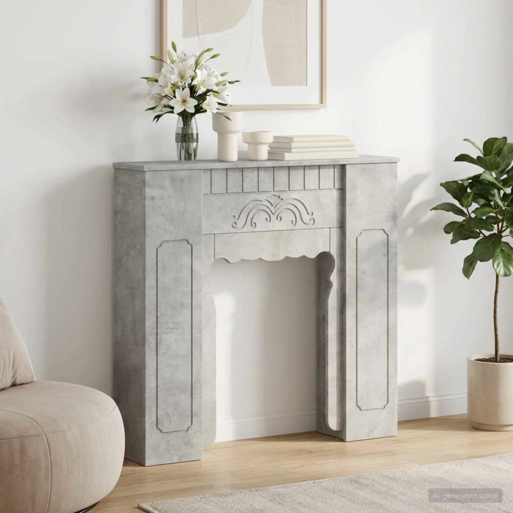 Cornice per camino Grigio Cemento 93 x 20 x 89 cm 8006627