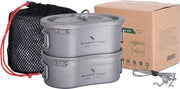 Set di contenitori da campeggio ultraleggeri - Box da picnic - Kit di pulizia del contenitore - Adatto per escursioni all'aperto - Campeggio - Viaggio in montagna - Ti15123B
