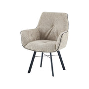 Sedia con braccioli Allie girevole in boucle' beige