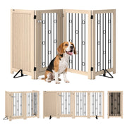 Cancello per animali domestici ¨C zephmum ¨C Grigio, MDF, Acciaio, 4 Pannelli