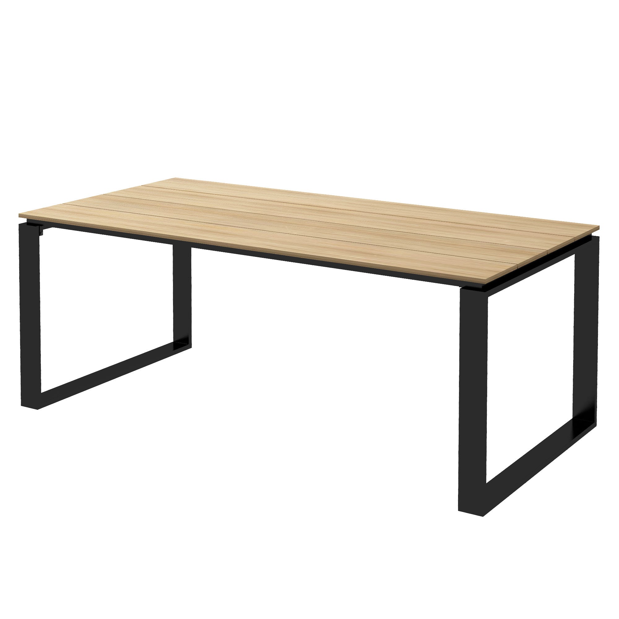 Tavolo da Giardino Rettangolare per 6-8 Persone 180x90x74cm in Alluminio con Piano a Doghe Quercia