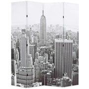 Paravento pieghevole divisorio mobile decorativo 160 cm New York bianco e nero 0802019
