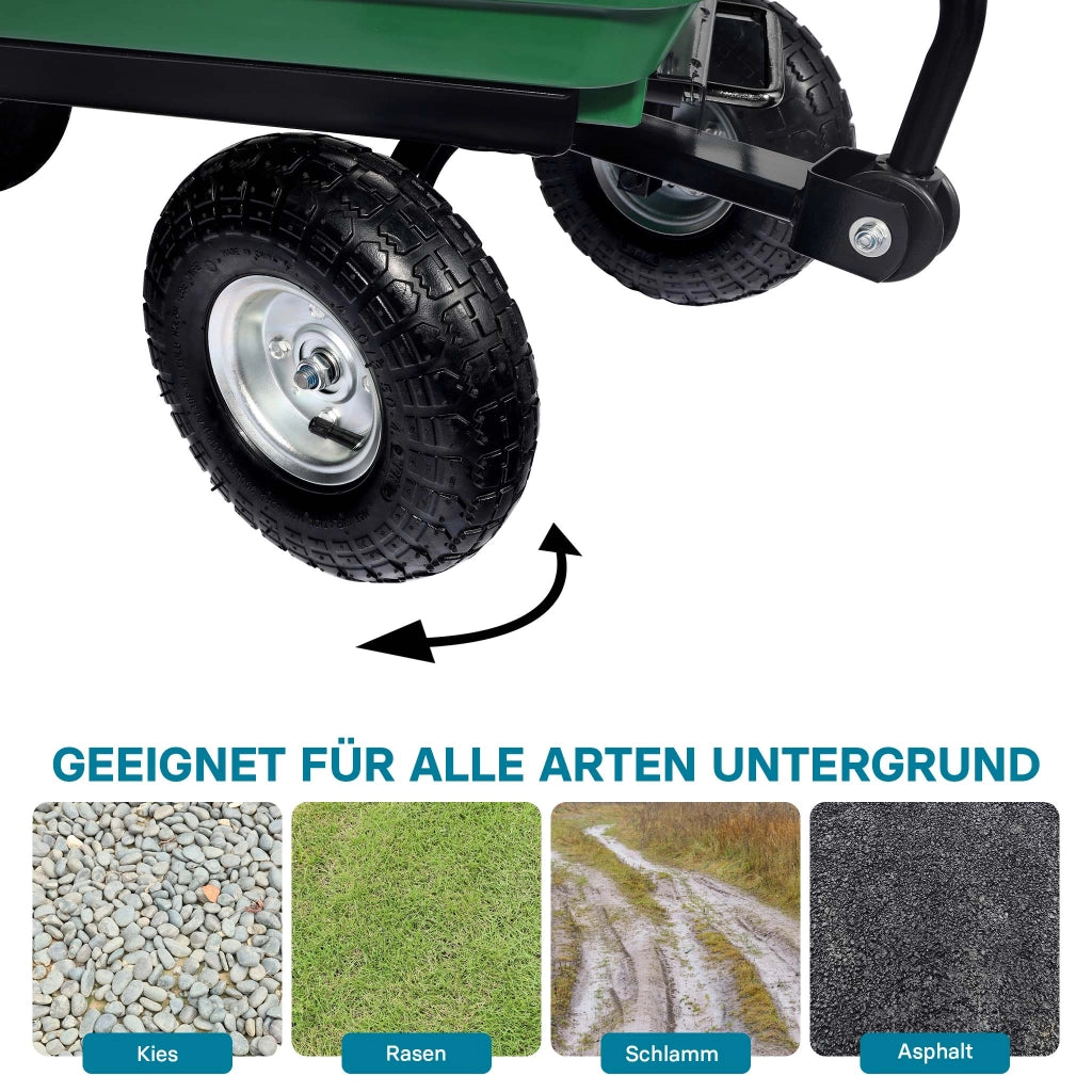 Carrello da giardino ribaltabile, capacità 125 l, portata max 350 kg, Carretto a mano Carriola
