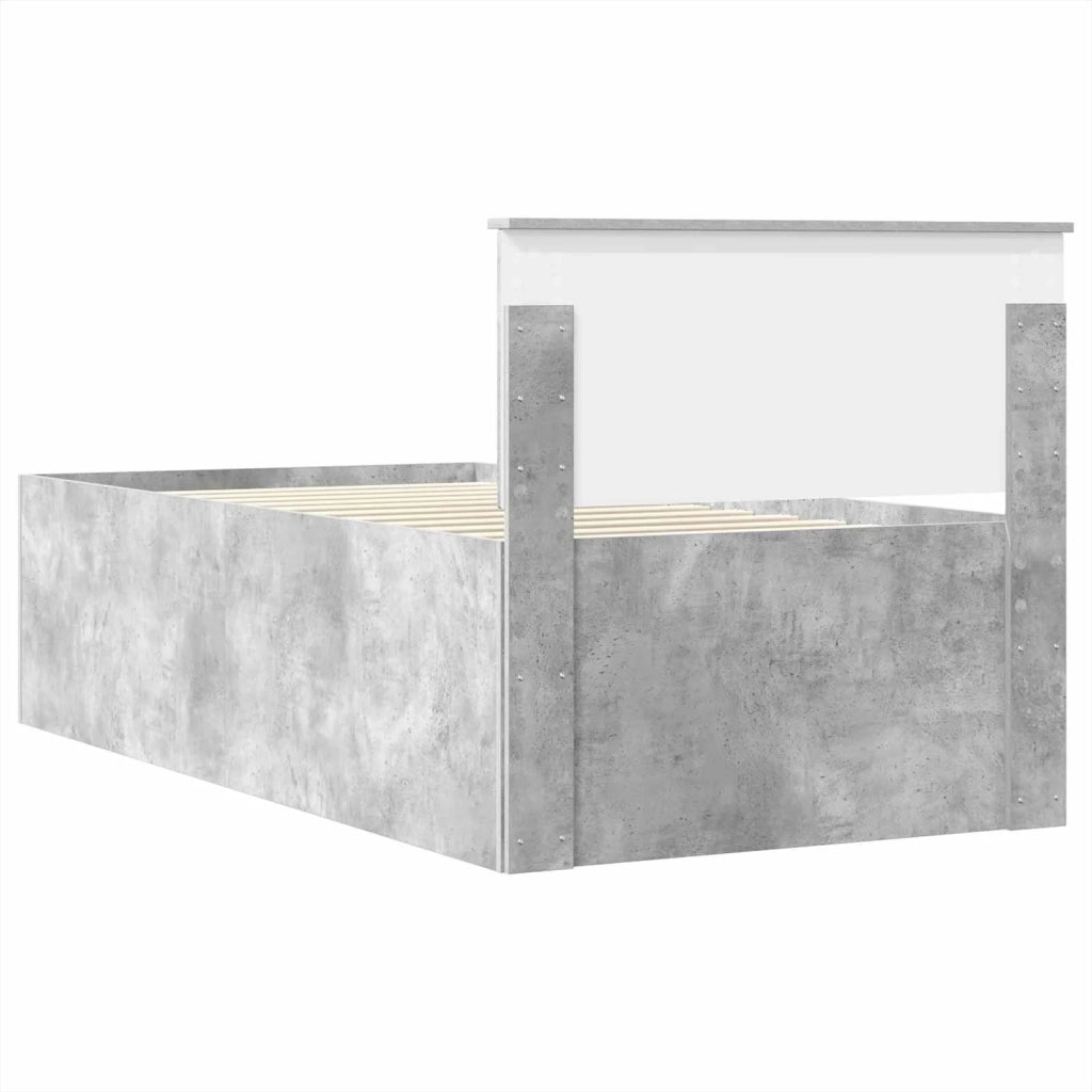 Daybed Grigio Cemento e Nero 100 x 200 cm Legno multistrato