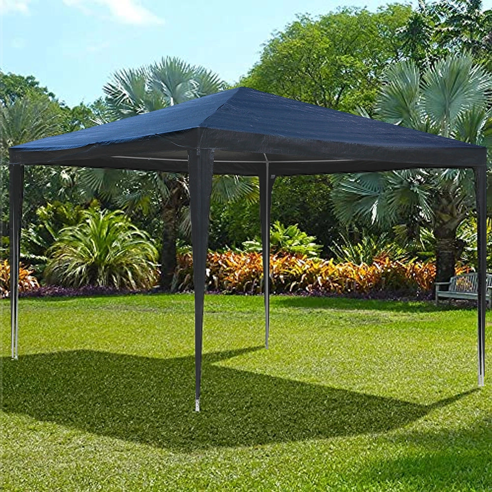 Gazebo Giardino 3x3mt Metallo Telo Impermeabile Blu Terrazzo Stand Fiera Blu