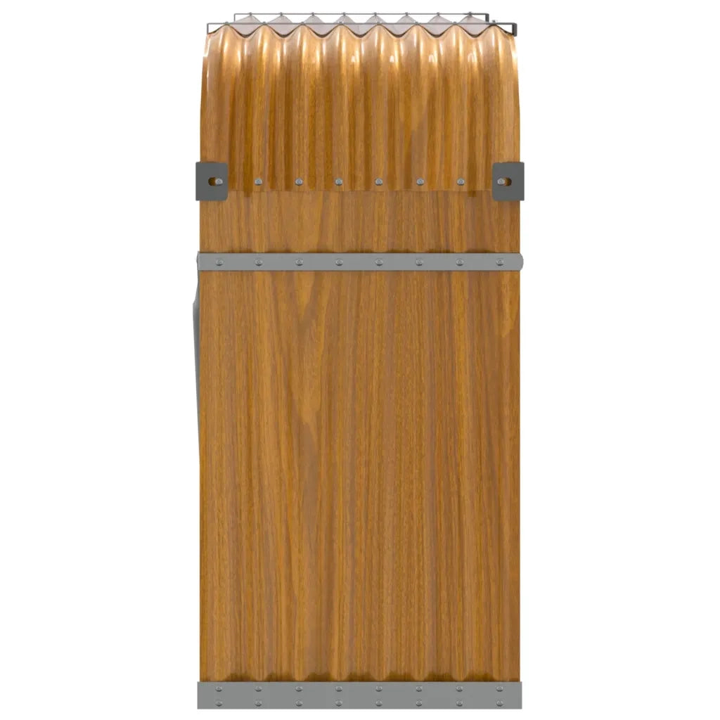 Portaceppi Effetto Legno 120x45x100 cm in Acciaio Zincato 364583