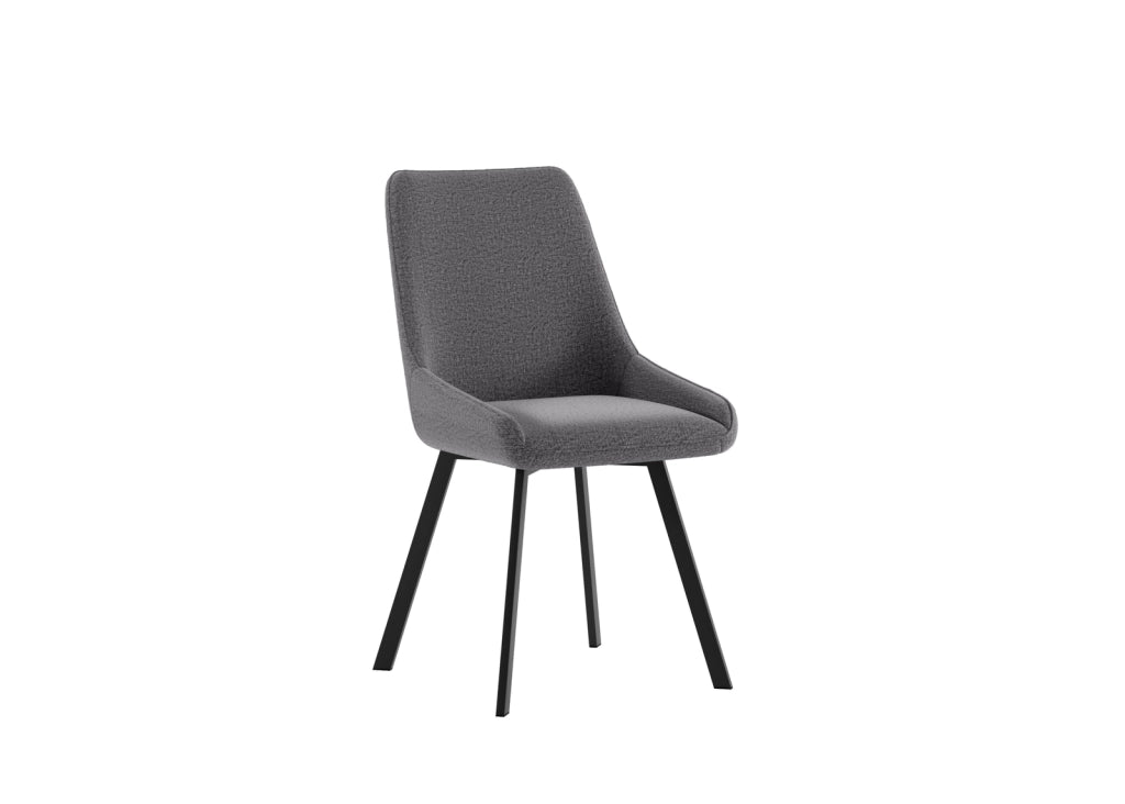 Sedia da interno Fox con seduta e schienale in microfibra color Grigio scuro, struttura in metallo resistente, design moderno - Fox