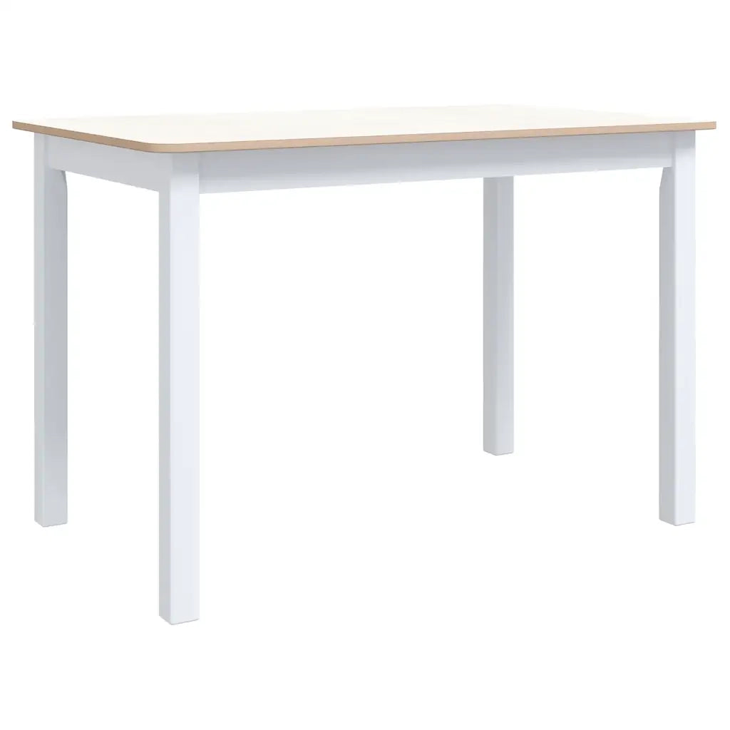 Tavolo da Pranzo | Tavolo da cucina Bianco e Marrone 114x71x75cm Massello di Hevea
