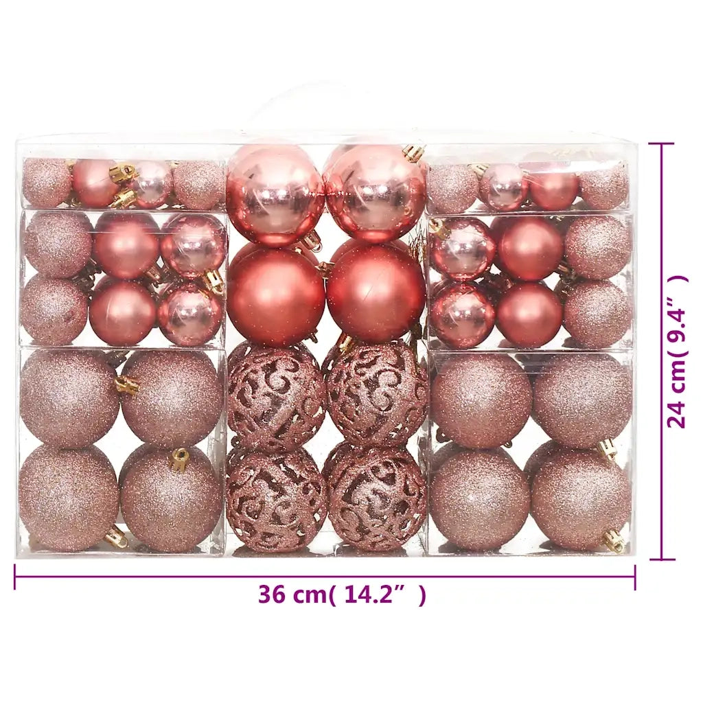 Palline di Natale 100 pz Rosa e Rosato 3 / 4 / 6 cm