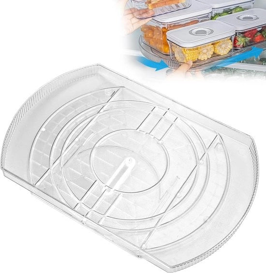 Draaitafel per Fridge, Organizzatore di Rotazione per Fridge 360°, Tavolo Rotante per Fridge Quadrato, Tavolo Rotante per Fridge Translucido, Supporto per Fridge con Lavello Rotante