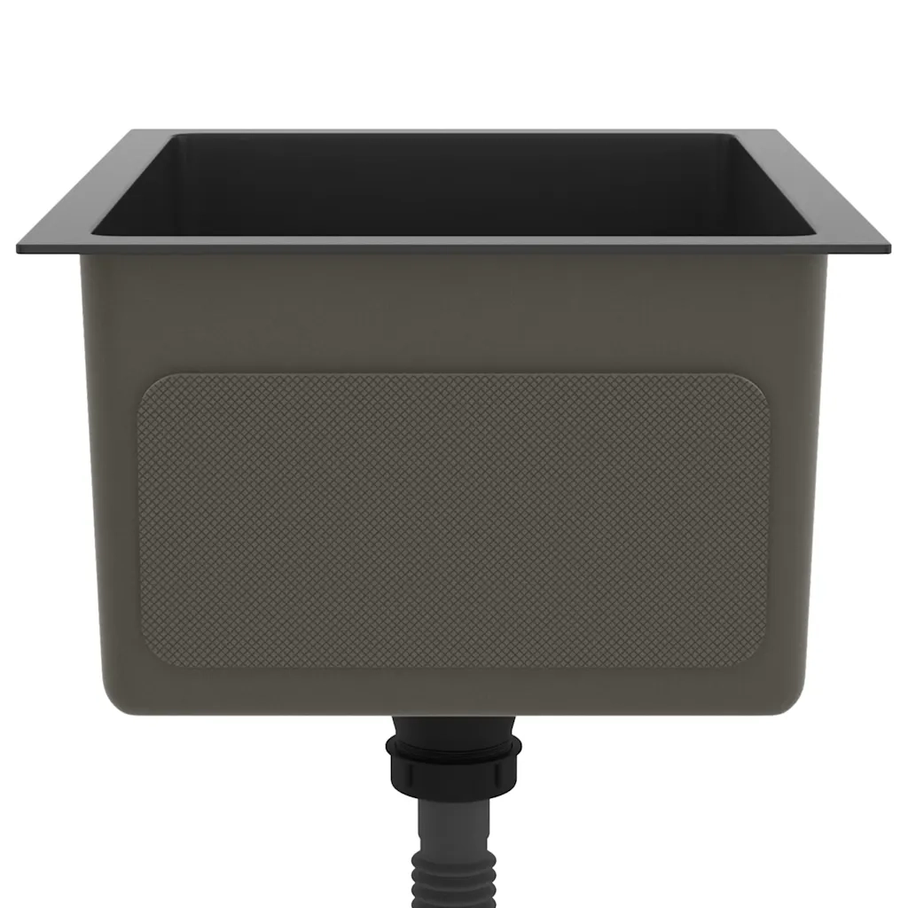 Lavello da Cucina Lavorato a Mano-Lavandino-Lavabo Nero Acciaio Inox 995808